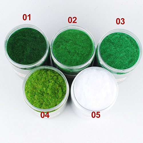 NWFashion 90G Dress Tree Flower Static Grass Dressing Scatter Flock Miniature Model Trees for Fairy Garden (01 Deep Green)