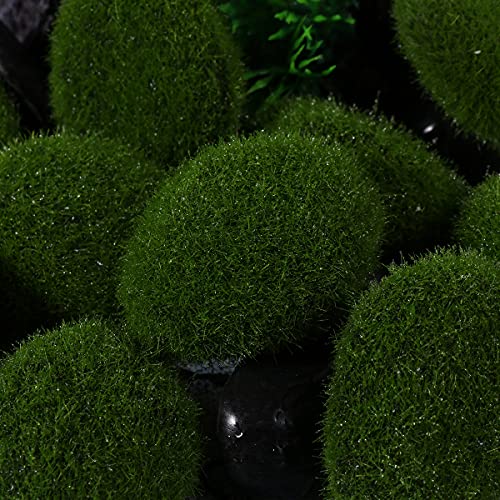 20Pcs Floral Arrangements Fake Moss Rocks Landscape Decorative Green Globes Bulk Decor Fake Arrangements Balls vase Fairy