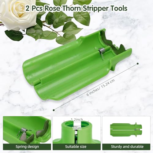 Rose Stripper Thorn used to remove Leafs Thorns Rose Thorn Stripper Tool Thorn Remover for Roses Leaf Stripper Tool Mother's Day Home Florist Gardening Flower Arrangement - 2pcs