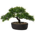 Artificial Bonsai Tree Juniper Faux Plants Indoor Small Fake Plants Decor with Ceramic Pots for Home Table Office Desk Bathroom Shelf Bedroom Living Room Farmhouse Decorations - style: 9" Ficus