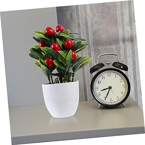 Lifelike Artificial Fruit Tree for Tabletop Decoration Realistic Potted Plant Cherry Fruits for Adornment and Vibrant Faux Bonsai
