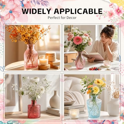32 Pack Glass Bud Vase Set, Small Flower Vase Set Bud Vases for Wedding Centerpiece Table Decor, Vintage Small Vases for Room Home Dining Party Table Center Decor (Colorful Set, 32 Pack) - color: Colorful Set, size: 32 Pack