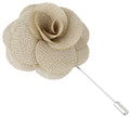 Flairs New York Gentleman's Essentials Premium Handmade Flower Lapel Pin Boutonniere - color: Champagne Gold [Begonia]