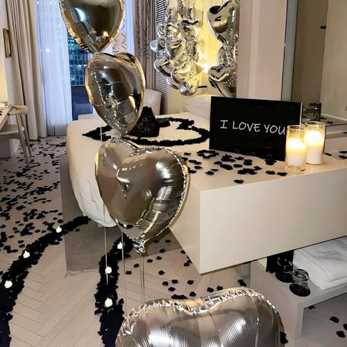 Grever 1000 Pieces Artificial Silk Rose Petals Faux Black Flowers for Wedding Valentines Proposal Anniversary and Romantic Party Decoration (Black) - color: Black
