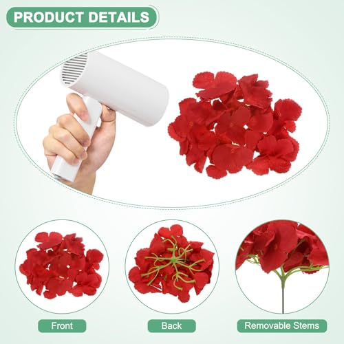 M METERXITY 66-Pack Silk Hydrangea Flowers, Artificial Flowers Heads with 66pcs Stems, Full Hydrangea Flowers for Home Decor/Wedding/Christmas/DIY/Party/Garden [Red] - color: Red