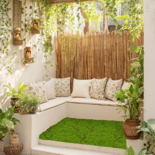 ACRYCS Fake Green Moss Roll Table Runner 39" x 39" Faux Moss for Decorating Artificial Moss for Indoor Plants Grass Wall Crafts DIY Table Centerpieces Fairy Woodland Garden Floral Wedding 100x100cm