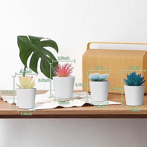 Uguisu Colourful Potted Flowers Fake, Artificial Succulent,Fake Succulents,Small Fake Plants,Colorful Succulents Plants Artificial,Cubicle Decorations,mini Plants for Bookshelves.(4/Colourful) - color: Colorful
