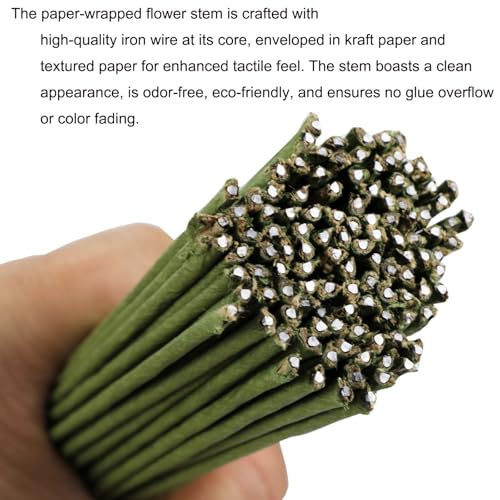 50 PCS Floral Wire 2 Gauge Green Floral Paper Wrapped Wire 16 inch/40cm Crafts Florist Stems for Flower Arrangement Supplies Crafts Bouquet Stem Wreath Making (Diameter 2mm) - color: 50 pcs 2Gauge Paper Wrapped Wire 40cm