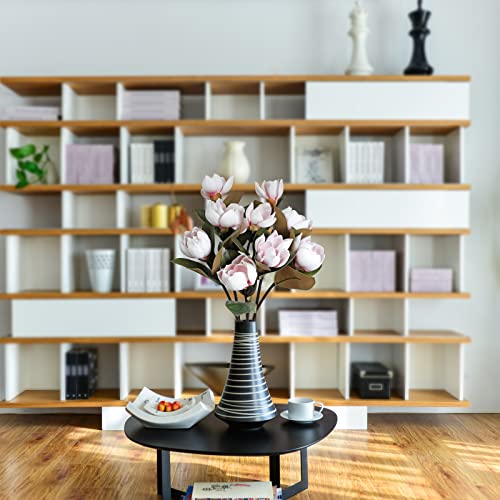 MINYULUA 3Pcs Artificial Magnolia Flowers, 29.5" Long Pink Magnolia Stem Flower, Faux Wedding Flower Bouquet Vase Floral Arrangement for Table Centerpiece Wedding Holidays Party Home Decor - color: Pink