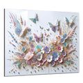 DAIFURONGE Butterfly Tempered Glass Backsplash for Kitchen, 30" x24'' | Frameless, Easy to Cleansplash - size: 30"L x 24"W