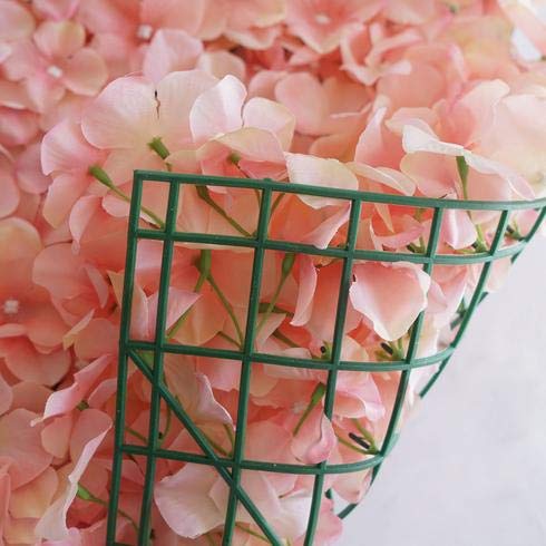 Artificial Flower Wall Panels 4 Pack of 11 Sq ft Flower Wall Mat Silk Hydrangea Flower Panels for Backdrop Wedding Wall Decoration - UV Protected (Blush/Rose Gold) - color: Rose Gold