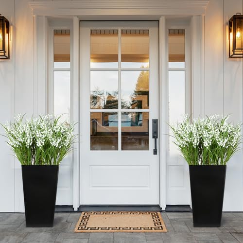 Melorca&Guilla Artificial Plants 6PCS 21.5“ Fake Tall Onion Grass,Faux Grass Plant,Artificial Greenery Shrubs Bushes for Garden Porch Window Box Shop Office Home Décor - color: Middle Onion Grass