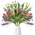 Giegxin 6 Bundles Fake Artificial Flowers Bouquet Spring Silk Flowers Arrangements Faux Wildflowers Bouquets Stems Fake Plants for Wedding Table Centerpiece Rustic Home Vase Floral Table(Wildflowers) - style: wildflowers
