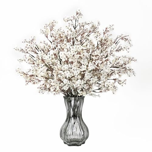 Waipfaru 15 Pcs Fake Flowers Babys Breath Silk, Real Touch White Artificial Flowers Bulk with Bendable Stems, White Faux Flowers Babys Breath for Spring Summer Wedding Party Table Decor - color: White, size: 15pcs