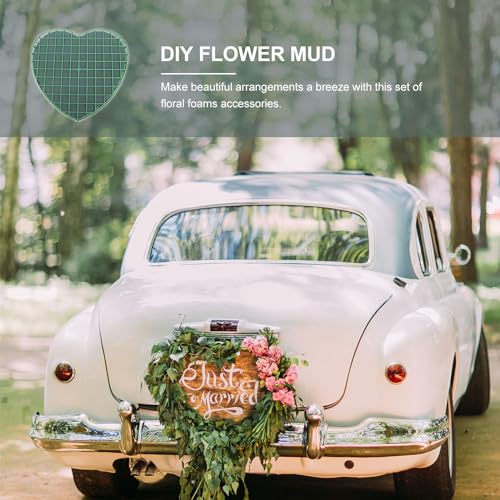 Floral Foam Blocks Heart Shape Green Florist Sponge Floral Bricks Flower Mud for Wedding Floral Arranging Supplies