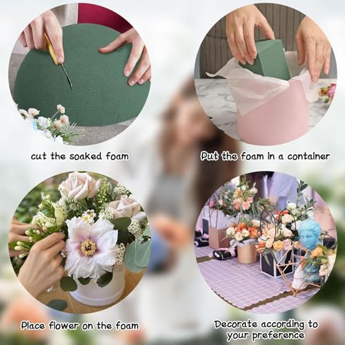 STEFORD 4 PCS Half Ball Floral Foam, Round Floral Dry Foam Blocks Green Flower Styrofoam for Fresh and Artificial Flower Arrangements (5.5 X 2.8 Inches) - size: 5.5 X 2.8 Inch