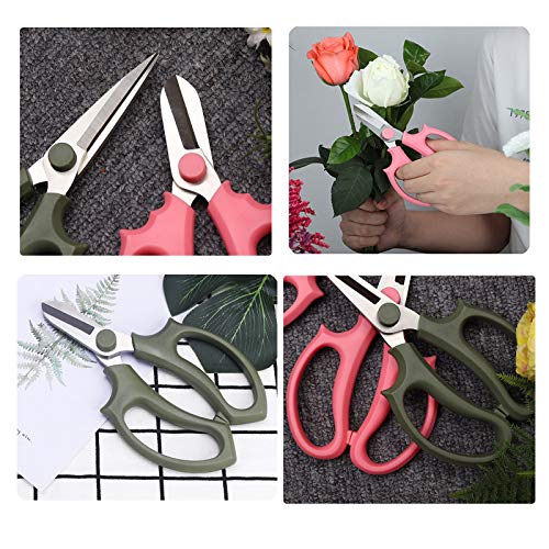 Leize Flower Scissors, Premium Thickened Stainless Steel Floral Shears, Strong Pruner for Flowers, Branches and Leaves (Blue Slender) - color: Blue Slender