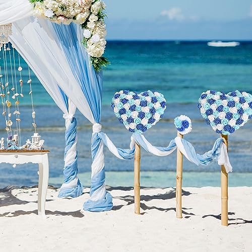 100pcs Blue Artificial Rose Flower Heads, 3inch White Foam Roses Bulk Stemless Fake Flower Heads for DIY Crafts,Cake Decoration Wedding,Baby Shower Flower Centerpieces(Shades of Blue) - color: Shades of Blue