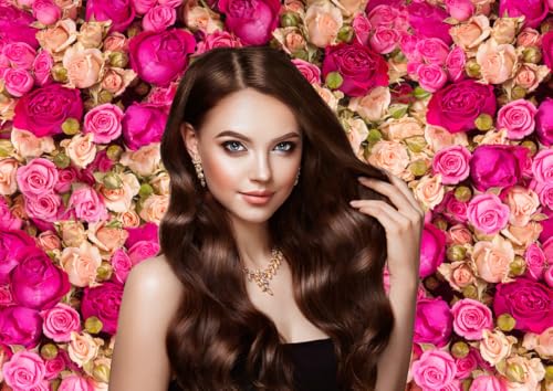 10x8ft Pink Red Rose Photo Backdrop Vinyl Studio Background for Valentine's Day, Mother's Day, Birthday Party DH-358 - size: 10X8FT