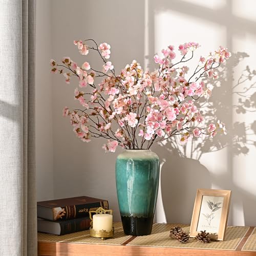Sunm Boutique Faux Cherry Blossom Branches, Artificial Cherry Blossom Stems Cherry Blossom Flowers Vase Arrangements for Wedding Home Party Kitchen Decor, Light Pink, Set of 3 - color: Light Pink, size: Pack of 3