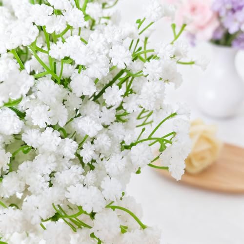 150Pcs Babys Breath Artificial Flowers-Gypsophila Babys Breath Flowers Artificial Bulk-White Real Touch Fake Flowers for Wedding Home Garden Decor - size: 150 Pcs