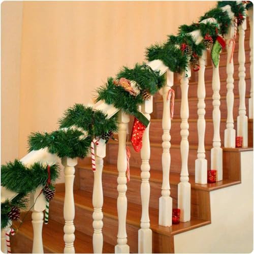 Christmas Garland, Artificial Non-Lit Soft Green Garlands - Festive Holiday Decor for Indoor Use - size: 52ft