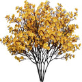 Mandy's 6 Bundles Artificial Dark Yellow Baby’s Breath Flowers | 18.5 Inch Silk Gypsophila European Style Modern Home Decor Centerpiece Neutral Wedding Flower Arrangements - color: Dark Yellow