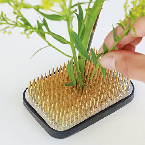Wazakura Japanese Ikebana Rectangle Kenzan Flower Holder, Made in Japan Square Floral Arranging Pin Frog Tool (3.2" (83mm)) - color: 3.2" (83mm)
