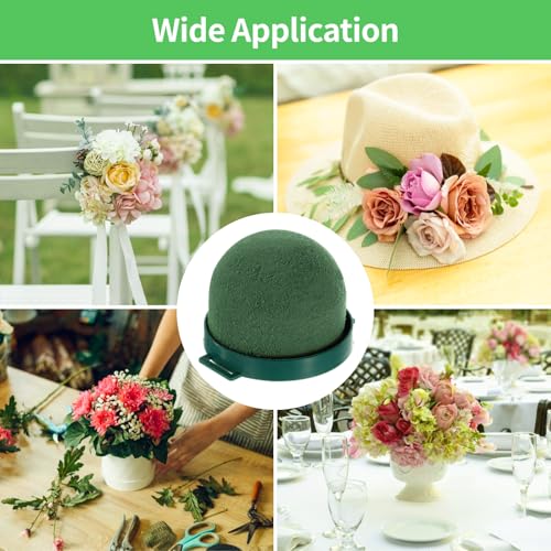 plantoky 24 PCS Floral Foam for Wine Bottle, Half-Round Blocks for Flower Arrangements, Sticky Floral Foam with 2 Rolls Green Iron Wire for Wedding Centerpieces, DIY Flower Crafts, Party Supplies