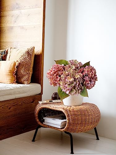 JINWOE 4Pcs Real Touch Vintage Artificial Hydrangeas, 21" Boho Fall Faux Hydrangea Flowers,Hydrangea Artificial Silk Flowers for Wedding Bouquet Centerpieces Tables Party Home Halloween Indoor - color: Pink &Puple