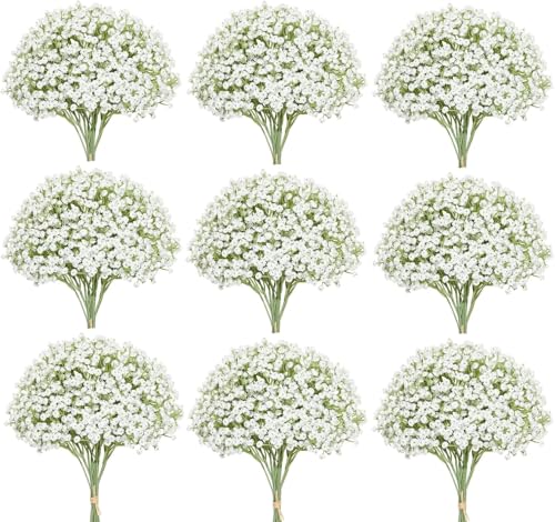 150 Pcs Babys Breath Artificial Flowers,Artificial Babys Breath Flowers,Fake Flowers Silk Plastic Artificial Gypsophila Realistic Flower for Wedding Home DIY Decoration (150 PCS)