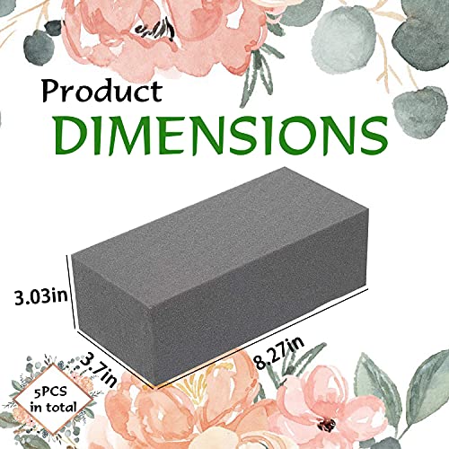 KIMOBER Floral Foam Bricks,Florist Foam Blocks for Flower Arrangement, Wedding,Party Decoration, Pack of 5 - color: 5pcs Dry