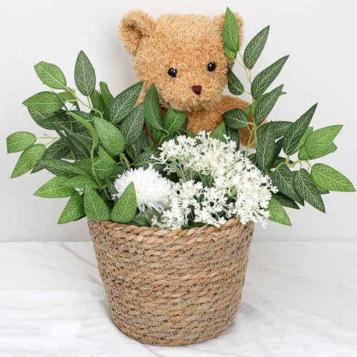 48 PCS Artificial Italian Ruscus Greenery - Fake Silk Green Leaf Stems for DIY Wedding Arrangements Garland Arch Bouquet Table Centerpieces Fireplace Hearth Decorations