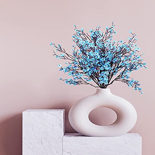 Uieke 15 Pcs Artificial Baby Breath Flowers Fake Gypsophila Bouquets Faux Silk Flower Real Touch Flowers for Wedding Farmhouse Decor DIY Home Party Office Kitchen Hotel Bathroom Garden Blue - color: Blue, size: 15PCS