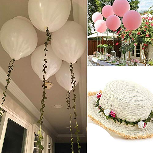 65 Ft Artificial Vines,Artificial Eucalyptus Leaf Garland Fake Hanging Plants Leaves Wreath Foliage Green Leaves Ribbon Decorative Wreath Accessory Wedding Wall Crafts Party Décor （Green-65 Ft）