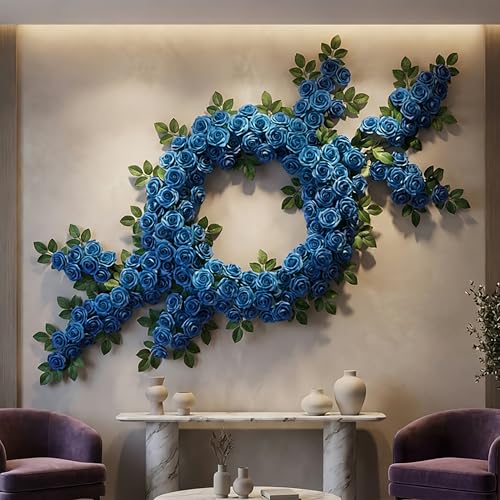 30pcs Real Looking Royal Blue Foam Artificial Roses with Stems, Fake Rose Flowers for DIY Wedding Bouquets Bridal Shower Centerpieces Home Party Valentine's Day Mother's Day Decor Gift - color: 30pcs Royal Blue