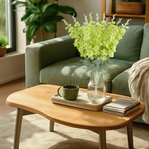 16Pcs Green Delphinium Artificial Flowers Larkspur 33.5'' Long Stem Fake Silk Green Flowers for Tall Vases for Home Wedding Party Table Centerpiece Floral Arrangement (Light Green) - color: Light Green