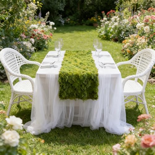 Fake Moss Table Runner for Crafts 19.68×78.74 inch Artificial Moss Sheet Roll Waterproof Carpet Blanket for Wall Roof Garden Wedding Birthday Party Table Decoration - color: Light Green- 19.68×78.74 Inch/0.5×2 M