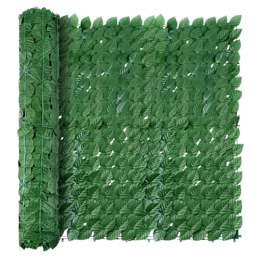 Artificial Ivy Privacy Fence Wall Screen, 39 x 118 in Garden Fake Hanging Plants Vines, Aesthetic Faux Greenery Garland Pothos Leaf with Strengthened Joint Prevent Leaves Falling Off for Outdoor Decor - color: Pothos leaf, size: 39.37*118.11in