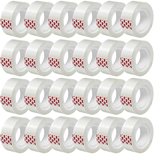 24 Rolls Transparent Tape Refills, Clear Tape, 3/4 x 800 Inches, Glossy Gift Wrapping Tapes for Dispenser, Office, School, Home - size: 24 Rolls Value Pack