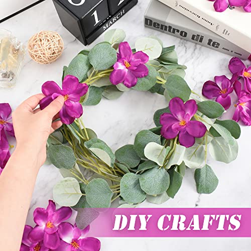 60Pcs Artificial Orchids Flower Heads, Purple-red Fake Orchid Blooms Heads for Wedding Cake Centerpieces Decor Bouquet Making DIY Crafts Bridal Shower Photography Props - color: Purple and Red