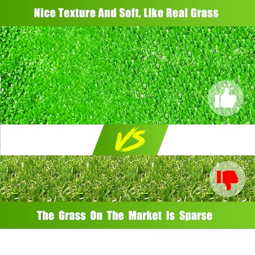 LVBAO Synthetic Artificial Grass Turf Rug Mat 3 Feet x 5 Feet (15 Square FT) Lawn Dog Grass Mat for Patio Balcony Garden Lawn Landscape Decorations with Drain Holes - size: 3FTX5FT