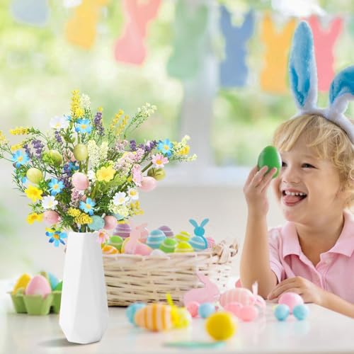 Easter Flower Decor 8Pack Easter Egg Picks Artificial Spring Floral Picks Decorations for Flower Arrangements Centerpiece Vase Fillers Home Window Sill Table Decor
