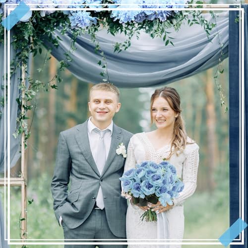 Yunsailing 8 Pack Artificial Peony Flowers Faux Silk Hydrangea Bouquet Wedding Home Table Decor Reusable Bouquet of Rose Flower for Birthday Wedding(Blue) - color: Blue, style: Peony