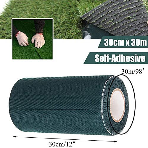 TYLife Artificial Grass Tape,12" X 98'Synthetic Turf Seam Tape for Artificial Grass,Carpet Seam Tape for Jointing Fake Lawn, Connecting Turf Pet Rug,Indoor Outdoor Grass Carpet - size: 12InX98Ft(30cmX30m)