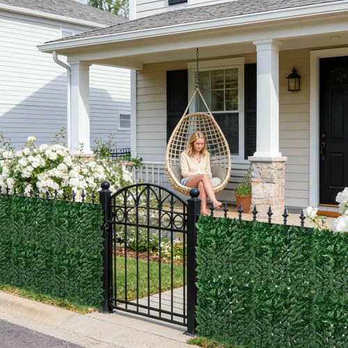 KASZOO Artificial Ivy Privacy Fence Screen 120"×60" - UV-Anti Dense Faux Ivy Greenery Backdrop Fence Panels for Patio, Balcony, Garden, Backyard Indoor Outdoor Decor - size: 120*60inch