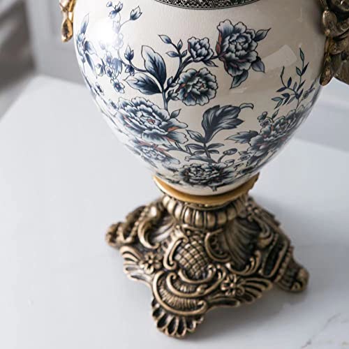 Magcolor Tall Table Modern Vase,Large Ceramic Flower Vases for Shelf Home Decor,Creative Classic Blue and White Vase 16.5 inch,Sophisticated Vessel for Decorative Branches and Dried Flower.