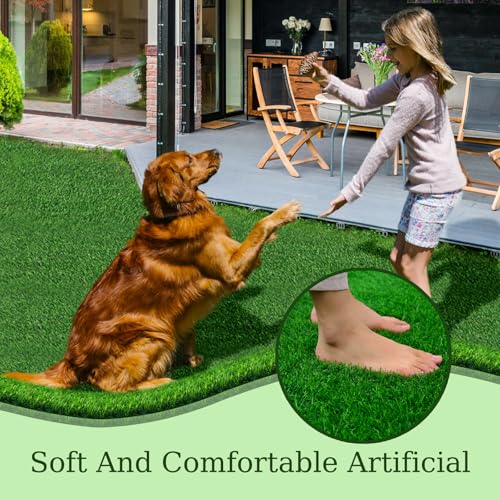 Fake Grass Artificial Turf Grass Outdoor for Dogs, DIY Natura Artificial Grass Rug Decor for Lawn Balcony Patio (78.74 x 39.37 INCH)
