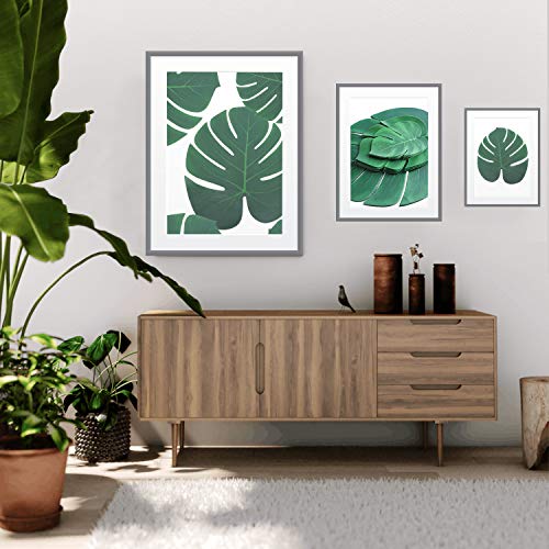 100Pcs Palm Leaves Artificial Tropical Monstera Plant Fake Leaves Safari Birthday Decorations,Jungle Theme Party Supplies,Faux Green Leaf for Hawaiian Luau Tiki Aloha Beach BBQ Table Decoration 3 Size