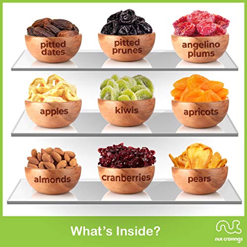 NUT CRAVINGS - Dried Fruit & Mixed Nuts Gift Basket in Wooden Pear-Shaped Tray (9 Assortments) Food Arrangement, Healthy Snack Care Package, - style: 8. Wooden Pear Fruit Tray